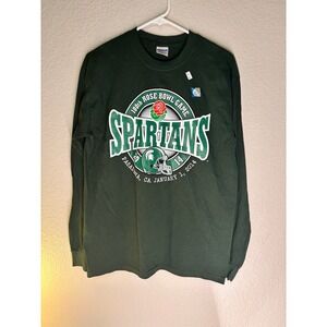 Michigan State Spartans 100th Rose Bowl Game‎ Long Sleeve Shirt Men's M NWT